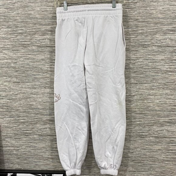 Disney 100 White Sweatpants Featuring Mickey Stitch Pooh & Tinker Bell XS Cotton - Picture 5 of 6